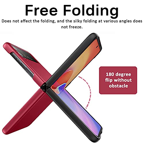 Miimall Compatible With Samsung Galaxy Z Flip 3 2021 Case Cover, Galaxy Z Flip 3 Pc Case Ultra-Thin Matte Finish Anti-Fingerprint Anti-Oil Bumper Case For Samsung Galaxy Z Flip 3 Flip 3 5G 2021(Red) #TOP3