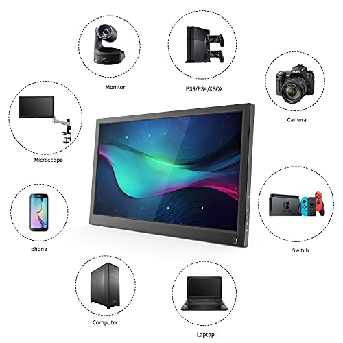Portable Monitor, 15.6 Inch FHD 1080P USB C HDMI Second External Monitor IPS Display for Desktop, Phones, Laptop, PS4, Xbox, Switch, Tablet,Built-in Speaker with Premium Smart Cover - Image 8