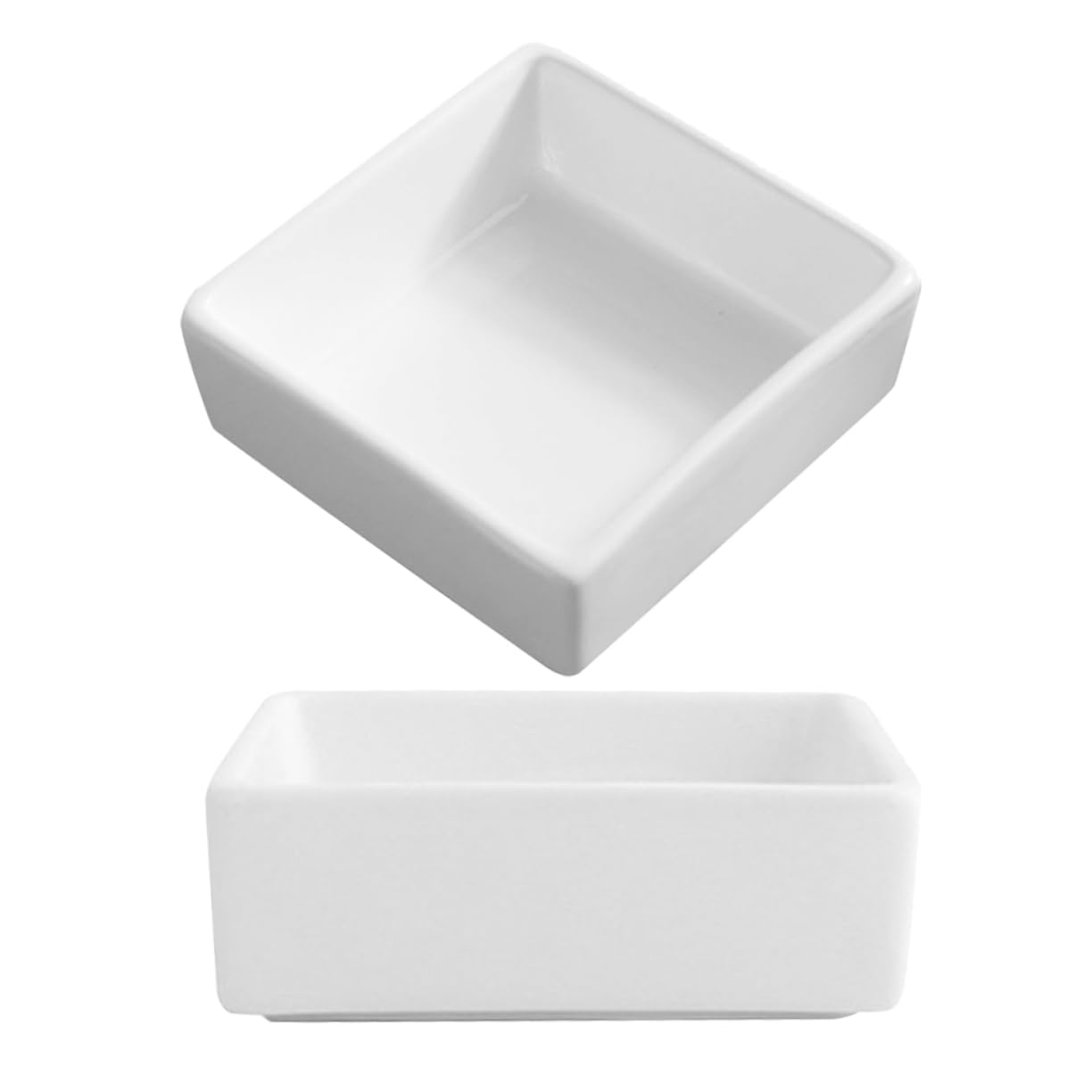 Bols Carrés Céramique pour Dessert Gatuida - Lot de 2 Ramequins Dorés pour Apéritif