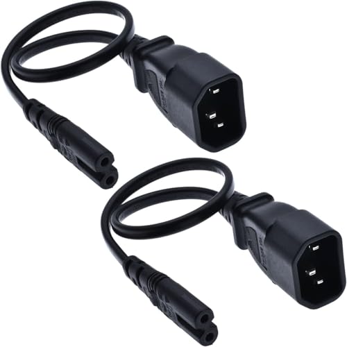 VISSQH IEC 320 C14 to C7 Power Plug Adapter Cable 10A 125V 3 Pin Male to 2 Pin Female Power Extension Cable for LED TV Converter etc