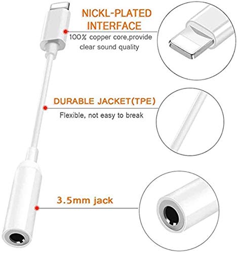 [Apple MFi Certified] iPhone Headphone Adapter,3-Pack Lightning to 3.5 mm Headphones/ Earbuds/Earphones Jack Adapter Cord Dongle Aux Cable Converter Accessories Compatible with iPhone 11/Xs/XR/X/8/7 - Thumbnail 2