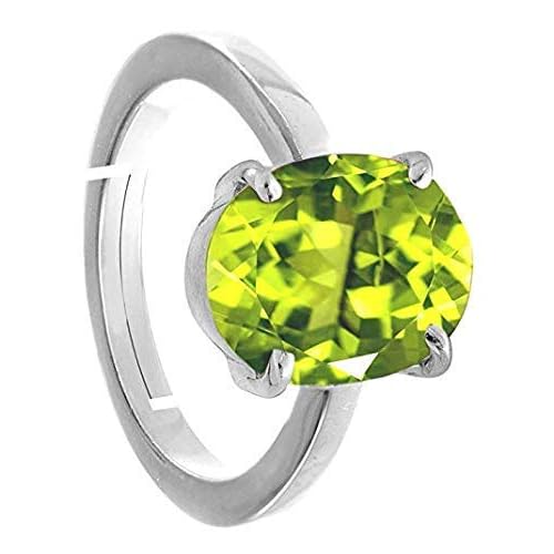 Bague réglable péridot vert naturel à porter au quotidien au bureau - 2