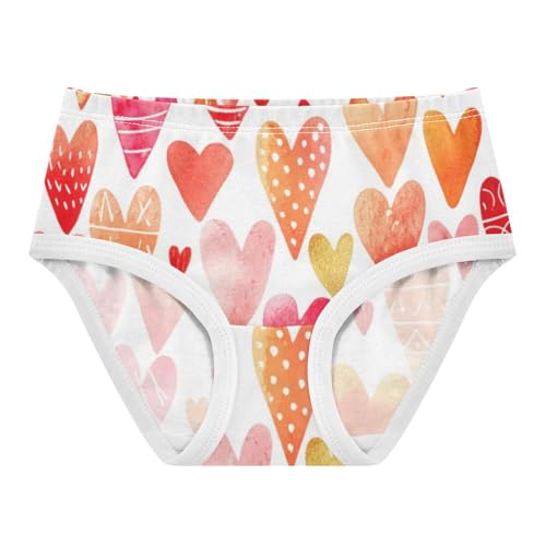 Girls Underwear Toddlers 2t Cotton Cute Panties Girl Bright Underpants Briefs Hearts Red