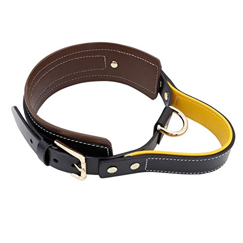 Schnellkontrolle Leder Hundehalsband Große Hunde Halsbänder Pet Training Kragen Mit Griff Für Mittlere Große Hunde Strong (Color : Brown, Size : M.) Cover