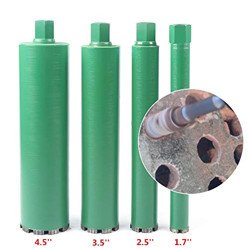 Wet Diamond Core Drill Bit Set 1.7\'\', 2.5\'\', 3.5\'\', 4.5\'\' for Brick Concrete Block Granite Marble Hole Saw Drilling Coring, 4pcs/set (1.5\'\' 2.5\'\' 3.5\'\' 4.5\'\')