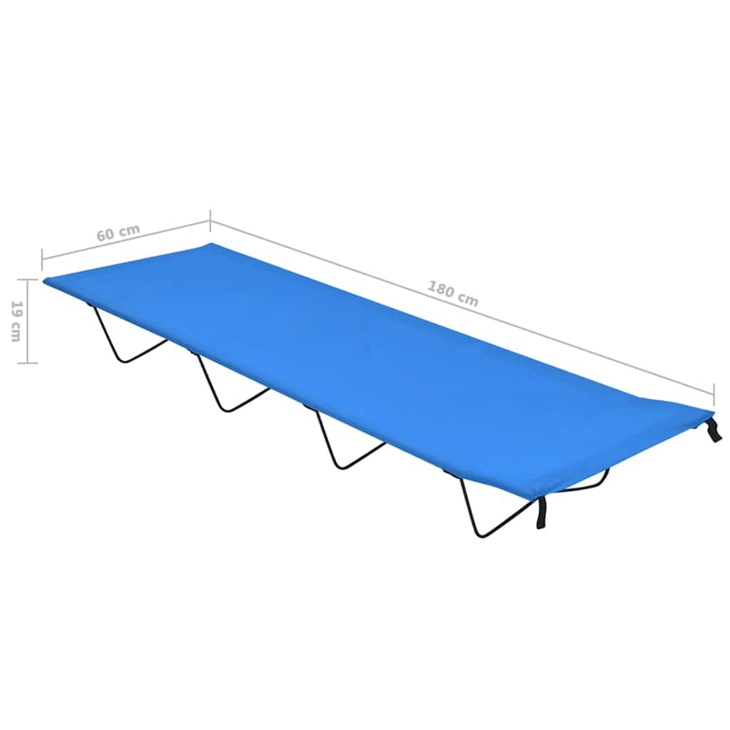 Tomostar Lit de Camp, Lit d’appoint pour Camping Voyage Plage 180x60x19 cm Tissu Oxford et Acier Bleu