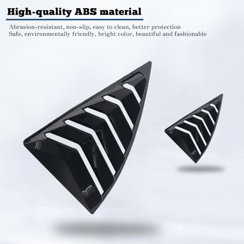 Image of Kurtz Rear Side Window Louvers for Chevy Camaro 2010 2011 2012 2013 2014 2015 Triangular Window Glass Blinds Air Vent Scoop Shades Cover Blinds Trim Sport Exterior Accessories ABS Bright Black 2PCS