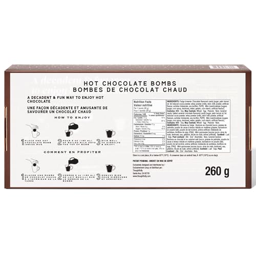 Image of Bombombs Hot Chocolate Bombs, Classic Milk Chocolate Cocoa Bomb Gift Set, Includes 2 Flavors; Caramel Candy and Fudge Brownie Filled with Mini Marshmallows, Set of 10