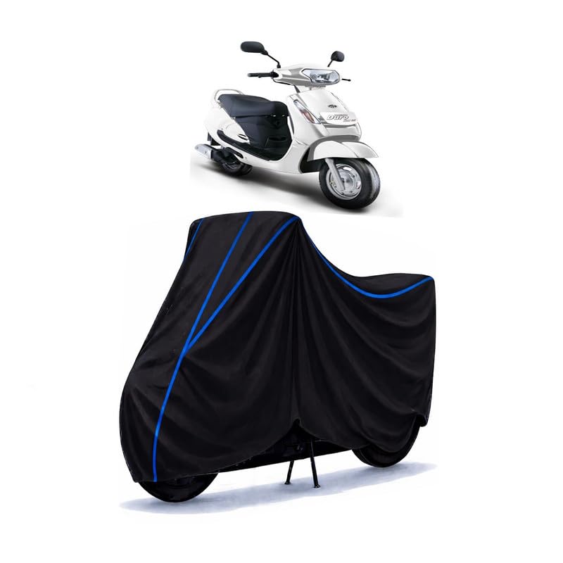 Image of Scooty Cover Water Resistant for Duro TVC | Universal Scooter & Bike Cover | Heavy Duty UV Dust, Rain & Scratch Protection | Elastic Fit All Weather Indoor Outdoor | Black with Blue Piping
