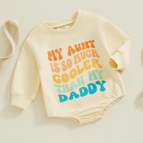 Eadrioss Infant Baby Boy Girl Fall Clothes My Aunt is So Cooler Than My Daddy Romper Sweatshirt Newborn Gift from Auntie3