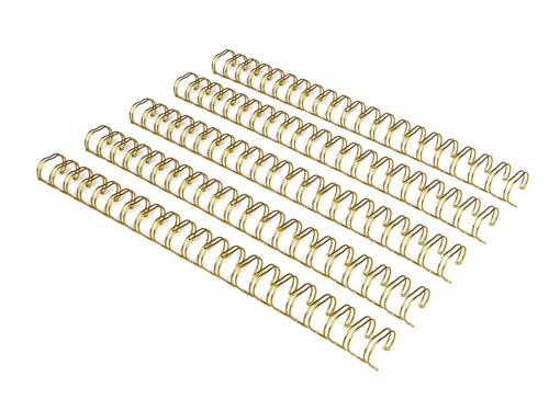 Espirales de alambre doble bucle RAYSON de 3/4 pulgadas con 21 agujeros dorados en pack de 50
