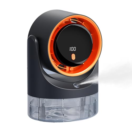 Ventilador de escritorio, pantalla digital ajustable eléctrica, pequeño ventilador personal para oficina, hogar, dormitorio, oficina, dormitorio, verano, playa, camping, picnic, senderismo, pesca