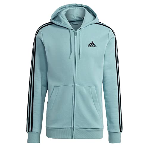 Image of adidas Men's Essentials Fleece 3-Stripes Full-Zip Hoodie, Legend Ink, Large