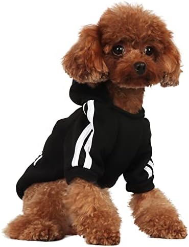 PenghaiYunfei Ropa Perro,Cálido Sudadera con Capucha para Perros Algodón Suéter Chaqueta Abrigo Costume Pullover para Mascota Pequeño Perro Gato (Negro, Large)