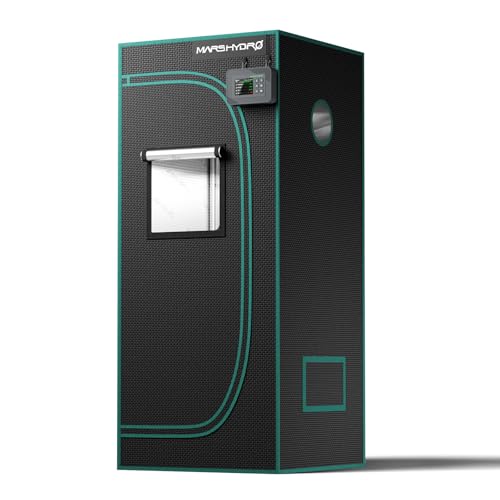 MARS HYDRO 2x2 Advanced Grow Tent 24x24x55 High Reflective Mylar 1680D for Hydroponics Indoor Plant Growing with Observation Window Floor Tray and Smooth Zipper for TS600/TS1000