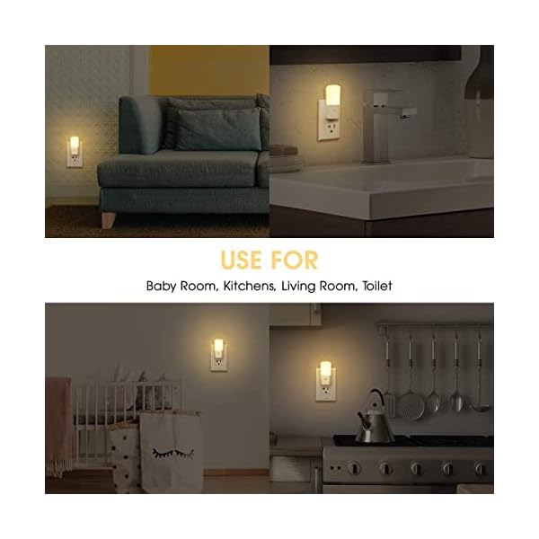 L LOHAS LED Dimmable Night Light[2 Pack], LED Night Lights Plug into Wall with Dusk to Dawn Sensor, Soft White 3000k Brightness Adjustable, Kids Nightlight for Bedroom,Baby Nursery,Hallway - Image 5