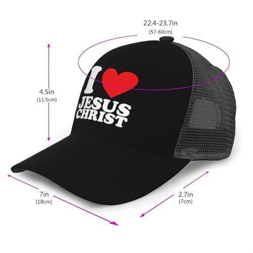 I Love Jesus Christ Unisex Mesh Baseball Caps - Classic Adjustable Hat2