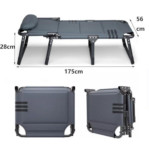 Portable Folding Bed for Adults – Camping Cot with 175kg Load Capacity, Foldable Design, Includes Mattress and Padded Sleeping Surface, Double Layer Oxford Fabric Comfort