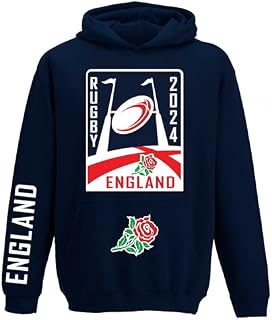 2022 Rugby Hoodie Available For Many Competing Nations 1/2yrs To Adult 5XL (XSmall 34", England Navy)