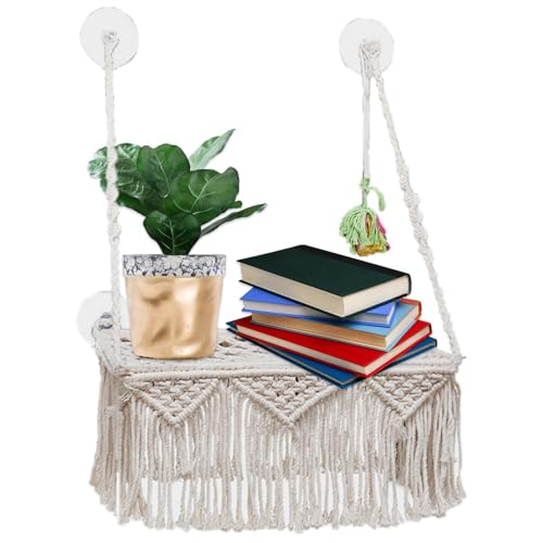 Estante de pared de macram