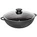 Wok Kasan in ghisa con coperchio in vetro, diametro: 28 cm