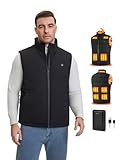 Rrtizan Chaleco calefactable hombre con bateria 10000mah, chaqueta calefactable sin mangas ligera, 3 niveles de calor + 9 zonas, Para trabajar al aire libre, ciclismo, moto y esquí