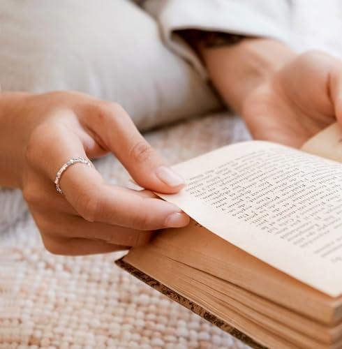 TIGRADE 925 Sterling Silver Full Star Engagement Ring Blue Cubic Zirconia Eternity Wedding Band for Women Size 3 to 113