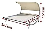 OUTFLEXX Exklusive Doppelliege in weiß und Silber, Sonnenliege, 2er Liegebank aus solidem Stahl, 210 x 200 x 151 cm, Liegefläche aus hochwertigem Polyester, inkl. Nackenkissen, rollbar, wetterfest - 6