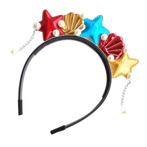 BESTOYARD Accesorio Creativo Diadema Ligera Deformación Diseño de Conchas y Estrellas de Mar Infantil para Fiestas y Navidad para Niñas