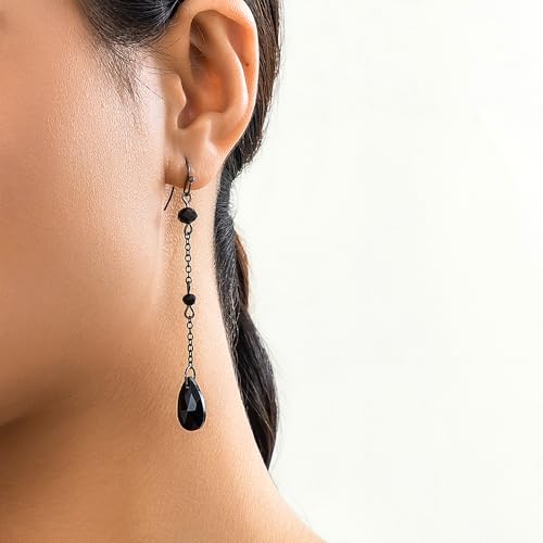 Gothic Black Blood Drop Earrings for Women Vintage Red Teardrop Dangling Earrings Goth Y2k Water Drop Beads Dangle Earrings Punk Halloween Jewelry2