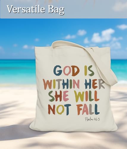 Image of Aesthetic Christian Gifts Tote Bag for Church, Religious Tote Bag for Bible Study, Medium Size with Inner Pocket