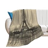 Romantic Eiffel Tower Paris Super Soft Fleece Throw Blanket Warm and Cozy Flannel Throw for Couch So