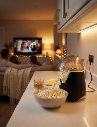 Image of Aluminum Popcorn Making Machine and Use Electric Big Popcorn Machine Automatic Household Electric Instant Popcorn Maker Stylish Design (Black Popcorn Maker)