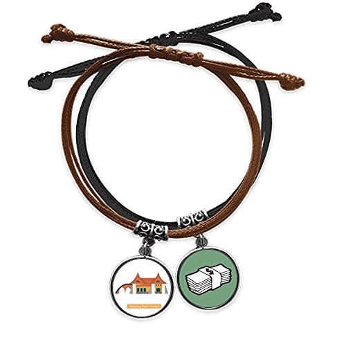 Pulsera de Taiwán Taichung Park Pavilion cuerda mano cuero dinero