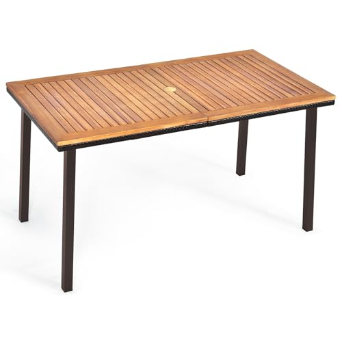 LIFEZEAL Gartentisch, Küchentisch Esstisch aus Holz, Balkontisch mit...