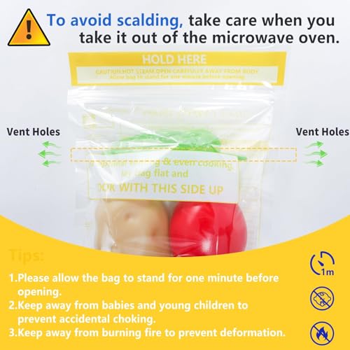 12 Pcs Microwave Steam Bags for Cooking Reusable Zipper Steam Vegetable Bag Frozen Food Heating Bags for Faster Vegetables Seafood and Meat, 7.1 X 7.9 Inches (12)