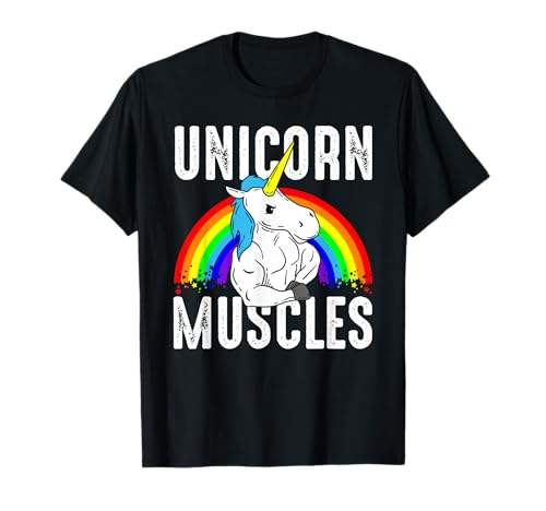 Einhorn Muskeln Body Building Shirt Lustiges Gym T-Shirt T-Shirt