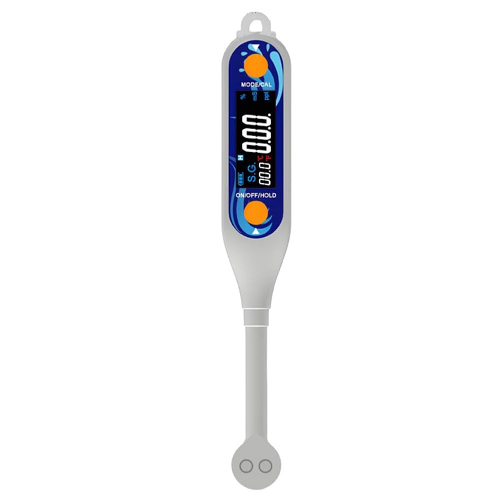 Ehwisbe Salt Meter Aquarium Salt Meter Salt Meter With 3 Modes Ppt%, Temp & Atc Portable Salt Meter