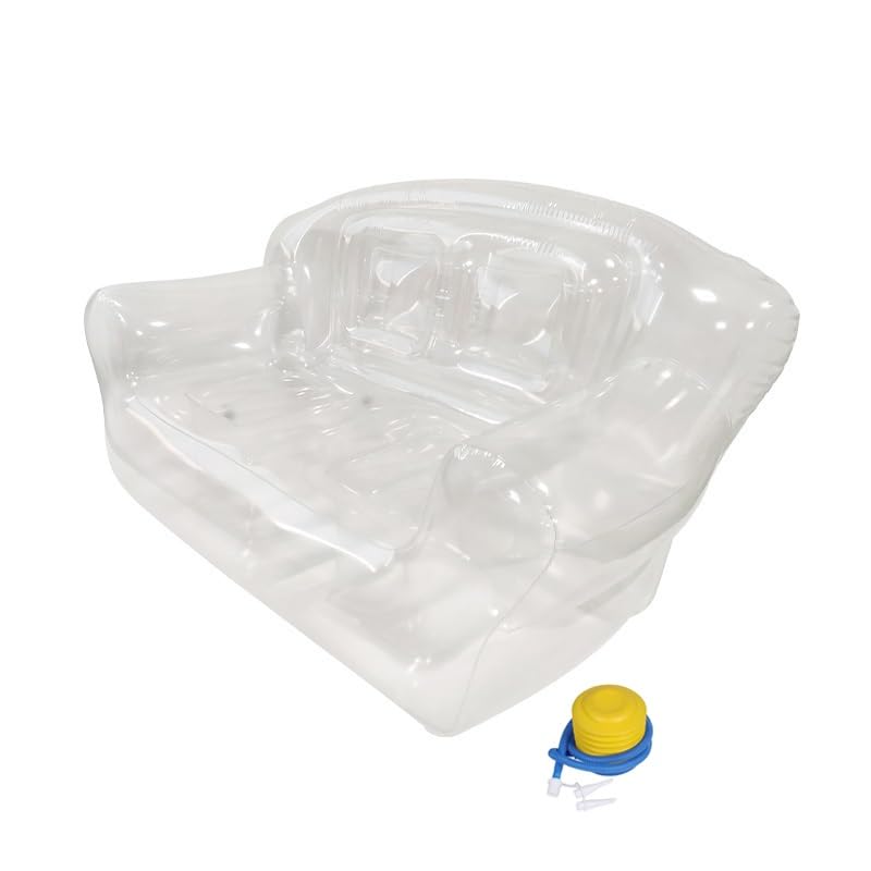 Silla inflable – Sofá inflable de PVC transparente para uso en exteriores e interiores, perfecto para dormitorio, balcón, piscina y viajes en el césped