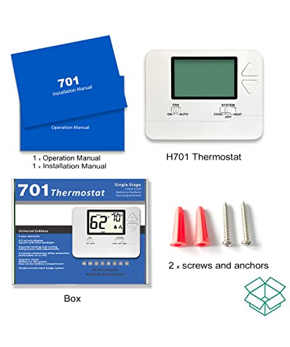Non-Programmable Thermostats For Home 1 Heat/ 1 Cool, With 4.5 Sq. Inch Display #TOP6