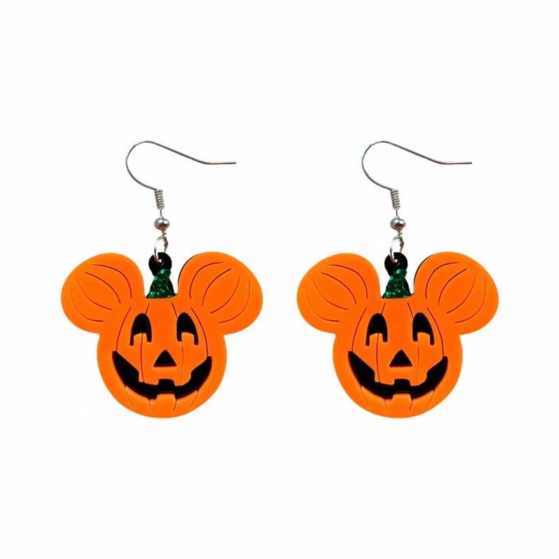 Jack O Lantern Mouse Shaped Halloween Earrings for Women/Adults. Mouse Pumpkin Earrings