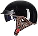 Casque Bol Moto Jet, Demi-Casque De Moto Approuvé DOT Avec Pare-Soleil Hommes Et Femmes Cruiser Scooter Électrique Chopper Cyclomoteur Casque Casquette De Crâne 3,XXL