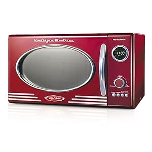 Nostalgia Retro Countertop Microwave Oven, 0.9 Cu. Ft. 800-Watts with LED Digital Display, Child Lock, Easy Clean Interior, Red & RTOV2RR Multi-Functioning Retro Convection Toaster Oven,Metallic Red Nostalgia Retro Countertop Microwave Oven 09 Cu Ft 800 Watts with LED Digital Display Child Lock Easy Clean Interior Red RTOV2RR Multi Functioning Retro Convection Toaster OvenMetallic Red
