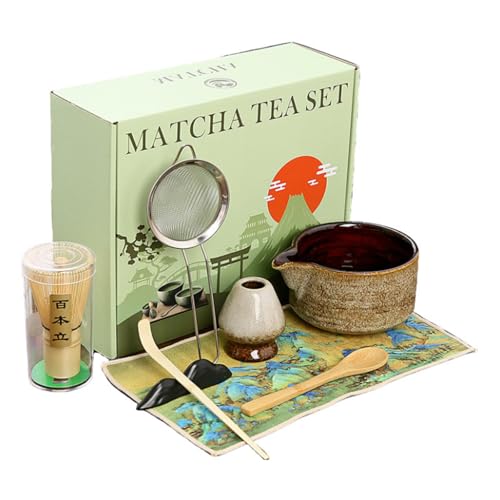 Opiniones de Cuencos y tazones del mes. 44 8 Piezas Kit de Matcha Ceremonial, Juego de Matcha con Batidor de Matcha, Tazón de Cuenco de Cerámica, Soporte Agitador de Cerámica, Cuchara y Filtro de Polvo, Pico de águila a...