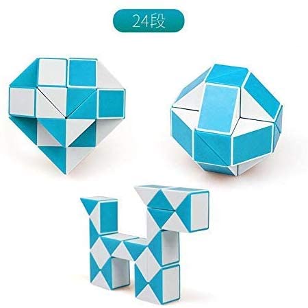Image of D ETERNAL All ages Qiyi Snake 24 Blocks Geometric Brain Teaser Ruler Cube Wedges Twist Puzzle Toy (Snake Cube)
