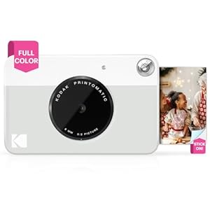 KODAK Printomatic Full-Color Instant Print Digital Camera – Colorful Photos On Zink 2×3″ Sticky-Back Photo Paper – 5MP, Portable, Creative Fun Gift for Birthday, Christmas, Holiday – Grey
