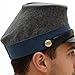 SZCO Supplies Grey/Blue Wool Replica Kepi Hat with Leather Bill for Historical Reenactments, Displays & Cosplay (Large)