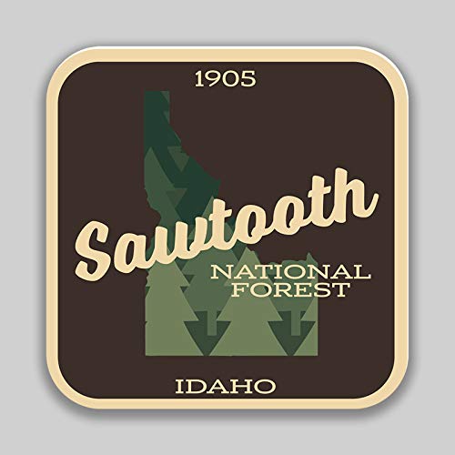 JMM Industries Sawtooth National Forest Idaho Vinyl Decal Sticker Car Window Bumper 2-Pack 4-Inches 4-Inches Premium Quality UV -Protective Laminate