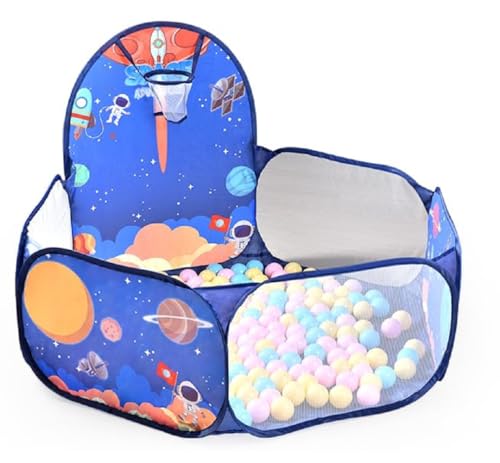 Image of BabyGo Space Basketball Ball Pool for Kids Play Tent House for 2+ Year Old Girls and Boys (Balls Not Included)