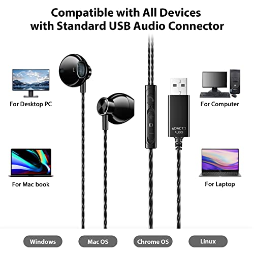 ACOCOBUY USB Computer Headphones with Mic, 8.2 FT USB A Earphones Lightweight PC Headset Noise Cancelling HiFi Stereo in-Ear Wired Headphone for ASUS Laptop for Dell Laptop for Surface Gaming Earbuds ACOCOBUY USB Computer Headphones with Mic, 8.2 FT USB A Earphones Lightweight PC Headset Noise Cancelling HiFi Stereo in-Ear Wired Headphone for ASUS Laptop for Dell Laptop for Surface Gaming Earbuds